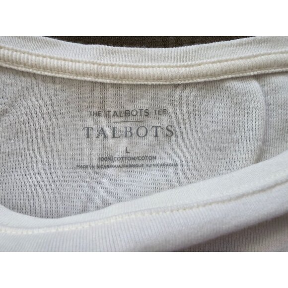 Talbots Womens Long Sleeve Striped Tee Shirt L Cotton Blend - Picture 4 of 6